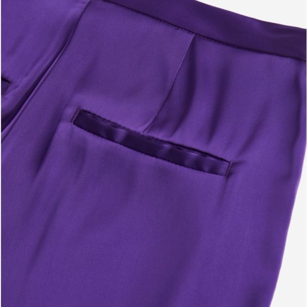 Wide leg purple satin pants - Picture 11 of 11